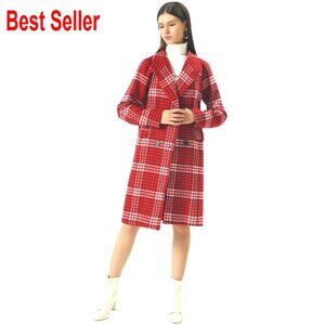 Oversized Wool Peacoat Classic Double Breasted Lapel Collar Long Coat